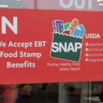 Sign stating acceptance of EBT food stamp benefits