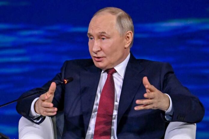 A political leader speaking at a conference