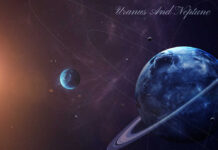 Artistic representation of Uranus and Neptune in space