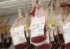 Storage of blood bags in a medical facility