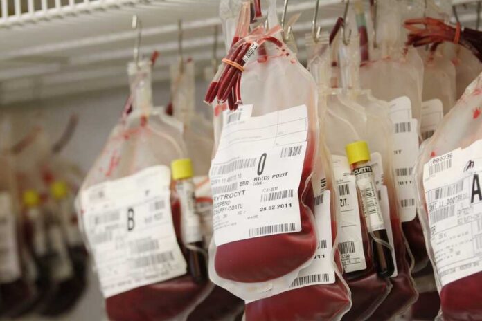 Storage of blood bags in a medical facility