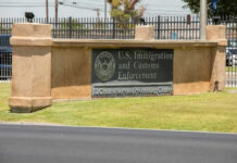 Sign for U.S. Immigration and Customs Enforcement building.