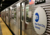 New York City subway train at station platform