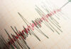Seismograph displaying earthquake activity on graph paper