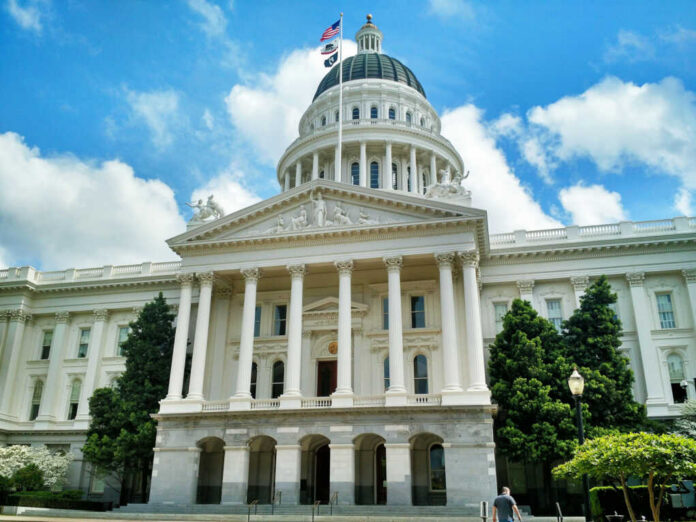 Neoclassical capitol building with dome and columns