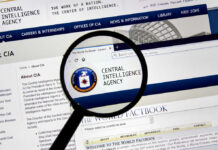 CIA website under magnifying glass.