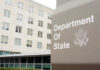 Department of State sign outside government building
