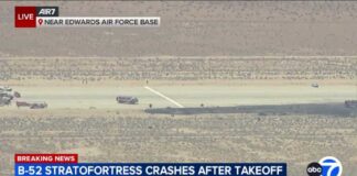 B-52 bomber crashes after takeoff from Edwards Air Force Base