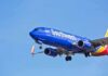 Southwest Airlines jet preparing to land