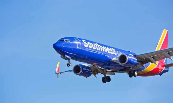 Southwest Airlines jet preparing to land