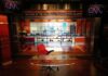 CNN studio set with empty anchor desk and red chair