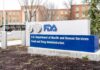 FDA headquarters sign outside brick office building