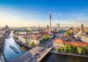 Berlin cityscape with TV Tower and river