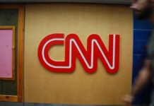 CNN logo on a wall