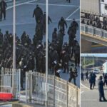 Hundreds of balaclava-clad protesters blockade Dover port