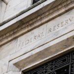 Federal Reserve building facade in white marble