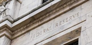 Federal Reserve building facade in white marble