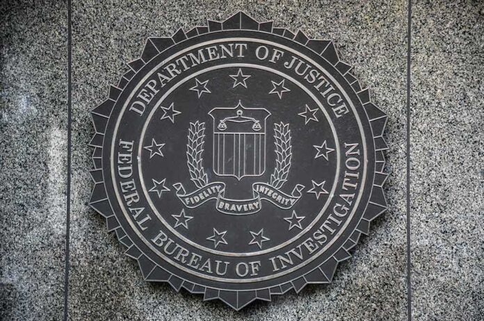 FBI seal mounted on a granite wall